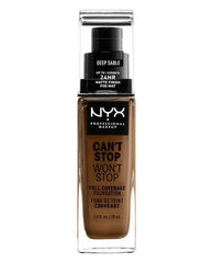 Nyx Can't Stop Won't Stop Full Coverage Foundation Deep Sable