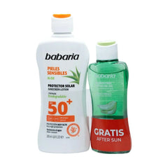 Babaria Aloe Protector Solar Spf50 Piel Sensible Resistente Al Agua Balsamo After Sun 1u