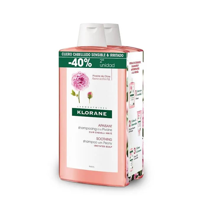 Klorane Duplo Peony Shampoo 2x400ml