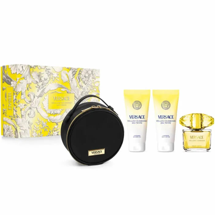 Versace Yellow Diamond Eau De Toilette Spray Set 4 Pieces