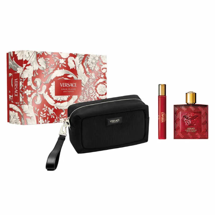 Versace Eros Flame Eau de Parfum Spray Set 3 Pieces