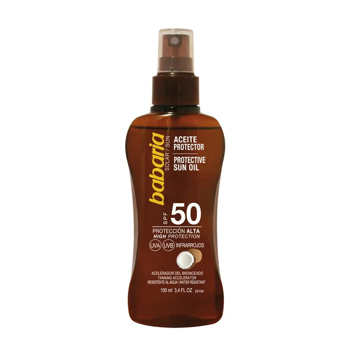 Babaria Protective Sun Oil Spf50 With Tahitian Monoï Oil