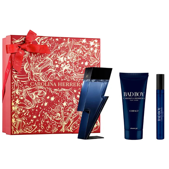 Carolina Herrera Bad Boy Cobalt Eau De Perfume Spray Set 3 Pieces