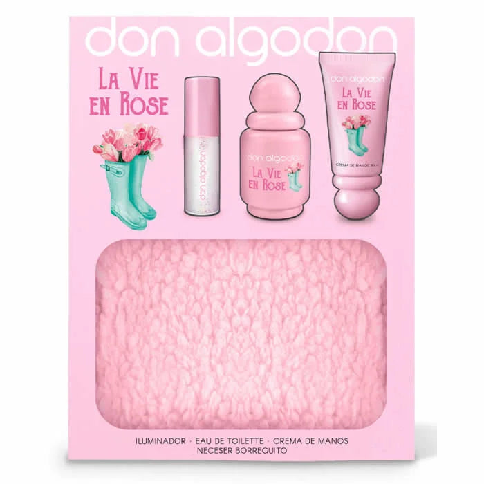 Don Algodon La Vie En Rose Eau De Toilette Spray Set 4 Pieces