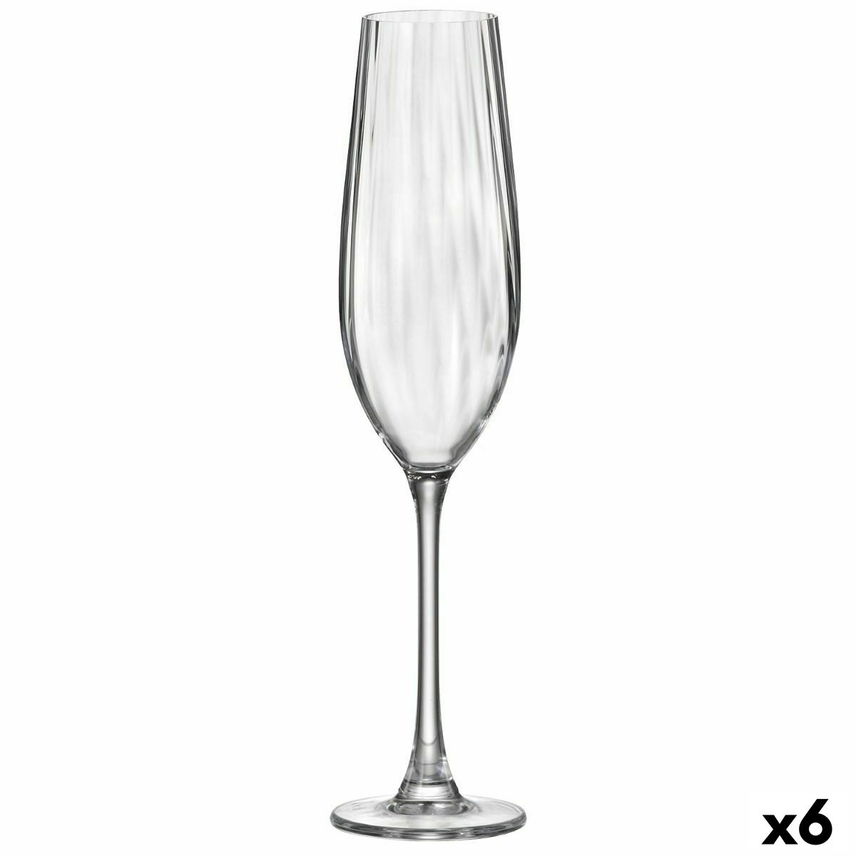 Champagneglas Bohemia Crystal Optic Gennemsigtig Glas 260 ml (6 enheder)